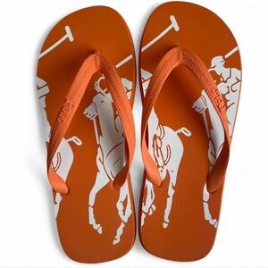 Polo Ralph Lauren Men's Size 7/8 Rubber Logo Flip Flop Sandals
